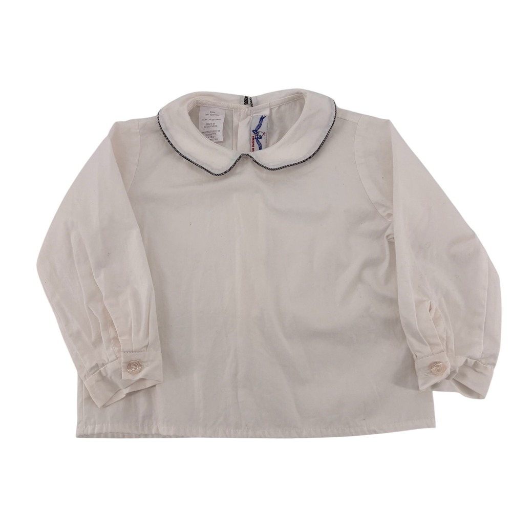 Silly Goose Baby‎ White Cotton Long Sleeve Hand Smocked Shirt 18M